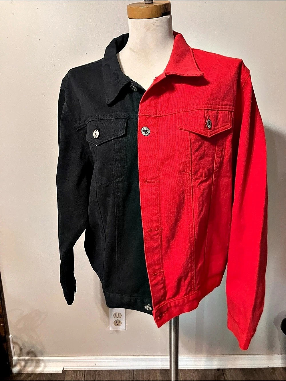 Color Block Denim Jacket Size Medium Like New